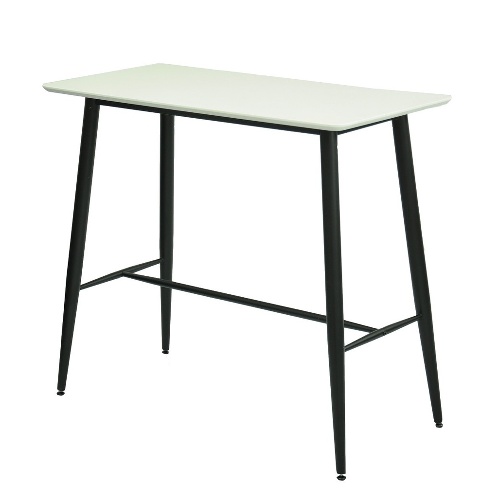 [194.MANITRABL] Mesa NITRA, alta, metal, tapa blanca, 120 x 60 cms