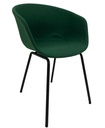 Sillón KIEL, metal, tapizado tejido verde
