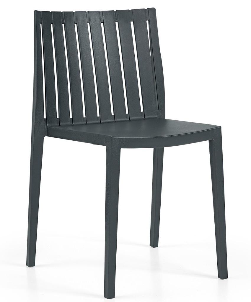 [539.SCHOPINAN] Silla CHOPIN, apilable,  polipropileno antracita