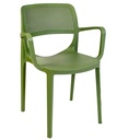Sillón VERDI, apilable, polipropileno verde