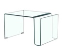 Mesa ATLANTIS (SU), baja, cristal curvado transparente, 42 x 38 cms.