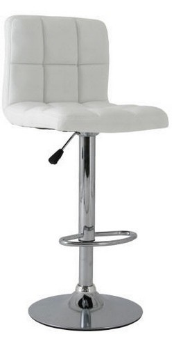 [494.TMIAMIBL] Taburete MIAMI (M), cromado, similpiel blanca