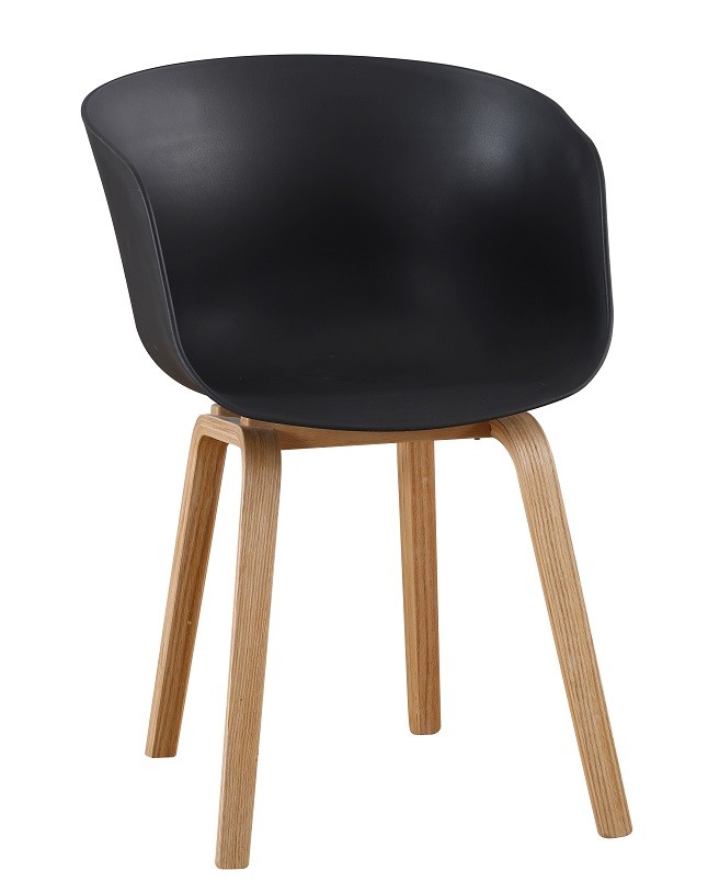 [589.SOAWAKNE] Sillón AWAK, madera curvada, polipropileno negro