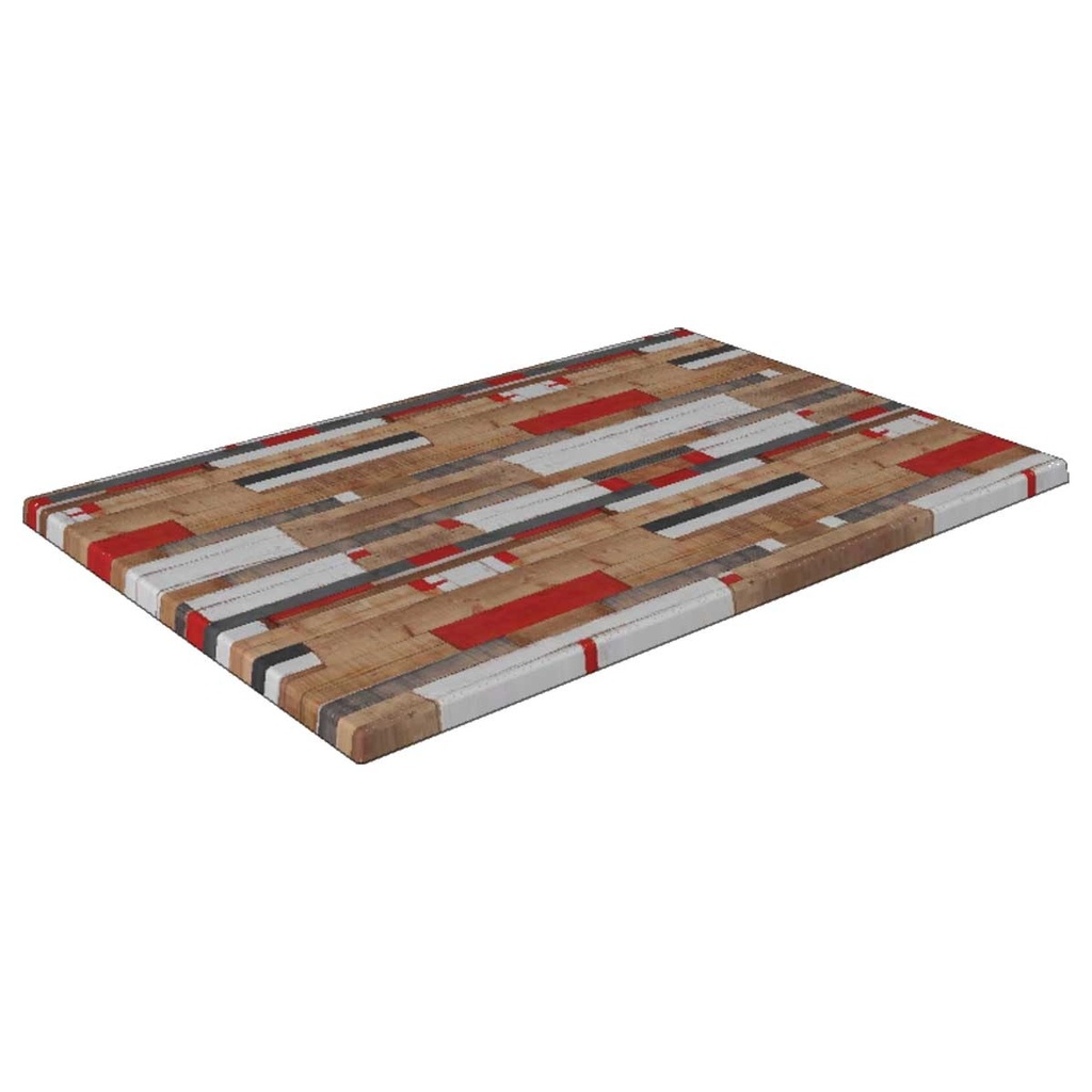 [107.TS271120] Tablero de mesa Werzalit-Sm, KBANA RED 271, 120 x 80 cms*