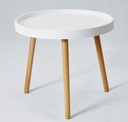Mesa ANNIA ( M ), baja, madera, polipropileno blanco