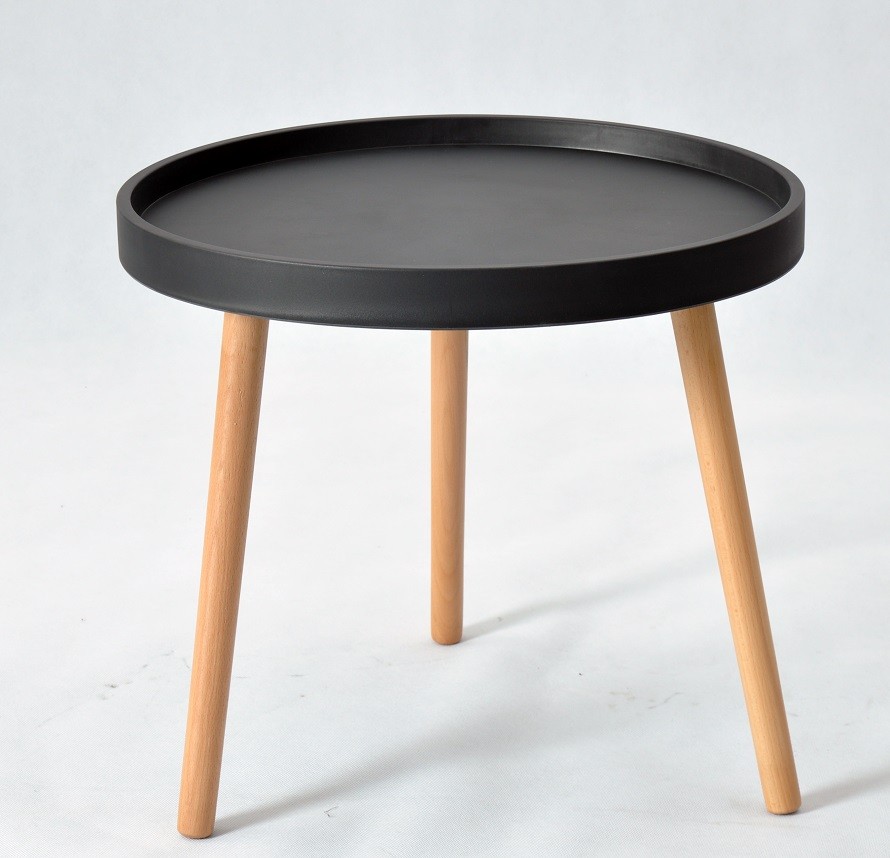 [194.MBANNIANE] Mesa ANNIA ( M ), baja, madera, polipropileno negro