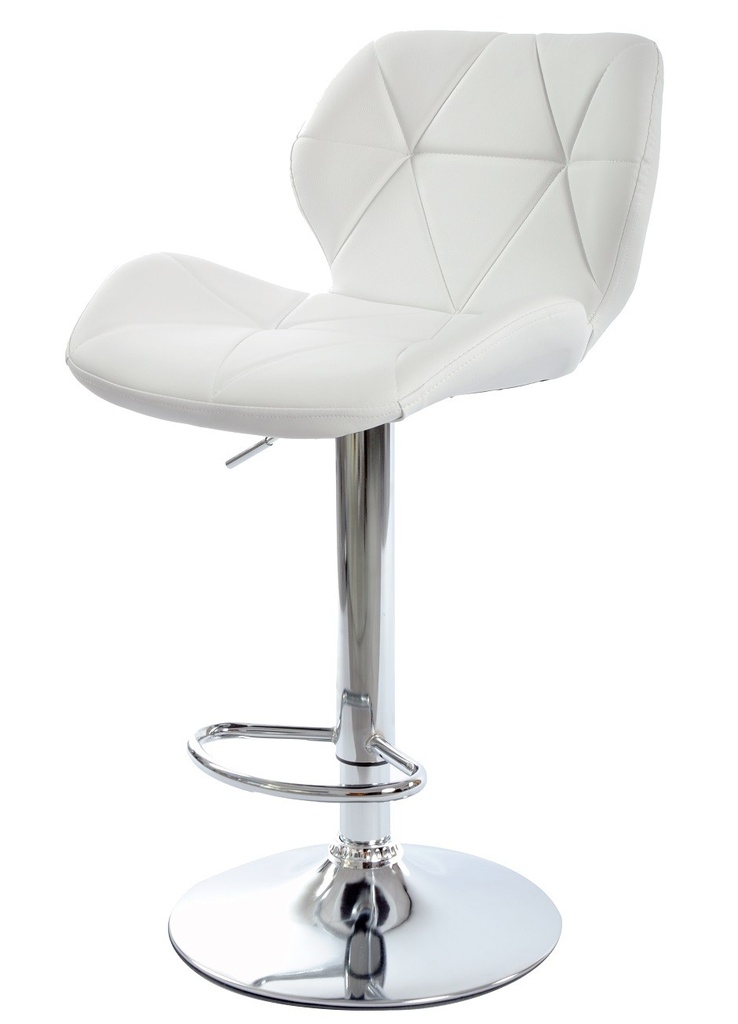 [494.TORLBL] Taburete ORLANDO (M), cromado, similpiel blanca