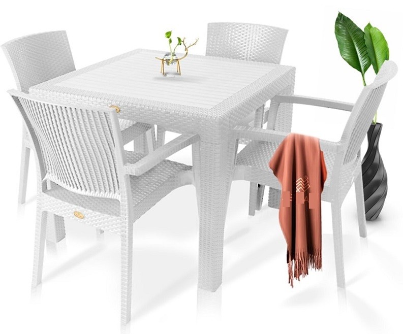 [177.MMIJA90BL] Mesa MIJAS, polipropileno blanco, 90 x 90 cms