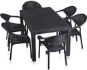 Mesa MIJAS, polipropileno negro, 150 x 90 cms