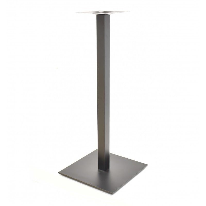 [110.BTRONE110] Base de mesa TROCADERO, alta, tubo cuadrado, negra, base de acero de 8 mm 45x45 cms, altura 110 cms