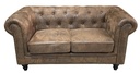 Sofá CHESTER PREMIUM, 2 plazas, similpiel vintage