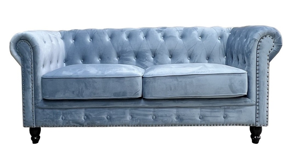[209.SCHP2VDAZ] Sofá CHESTER PREMIUM, 2 plazas, tapizado velvet dusky azul