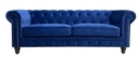 Sofá CHESTER PREMIUM, 3 plazas, tapizado velvet azul navy