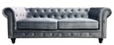 Sofá CHESTER PREMIUM, 3 plazas, tapizado velvet gris