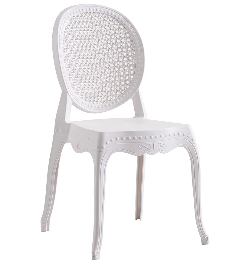 [543.SCIBELEBL] Silla CIBELES, apilable, polipropileno blanco