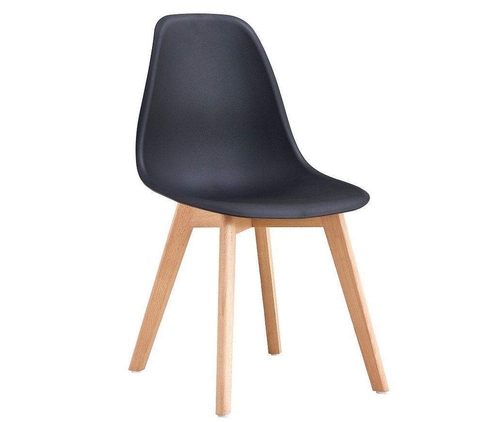 [543.SMARAISNE] Silla MARAIS, madera, polipropileno negro