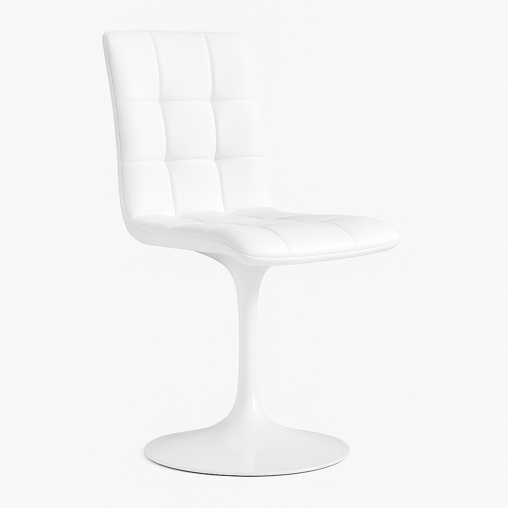 [546.SIVONNSBL] Silla IVONNE, metal blanco, tapizado similpiel blanca