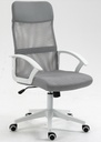 Sillón de oficina VERTON, blanco, malla y asiento gris