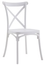 Silla CORFÚ, apilable, tratamiento anti UV, polipropileno blanco