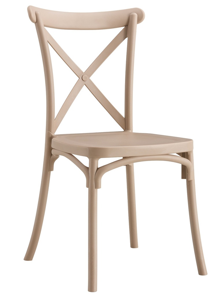 [543.SCORFUTO] Silla CORFÚ, apilable, tratamiento anti UV, polipropileno tórtora