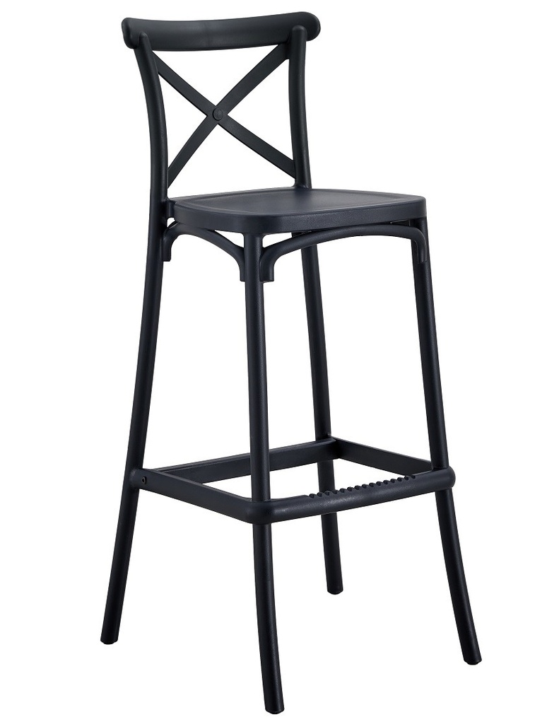 [443.TCORFUAN] Taburete CORFÚ, tratamiento anti UV, polipropileno antracita