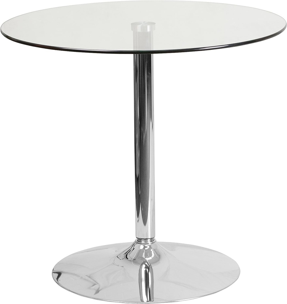 [143.MBER70R] Mesa BERNIE 70R, cromada, cristal templado 70 cms diámetro