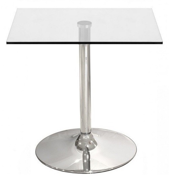 Mesa BERNIE 80C, cromada, cristal templado 80 x 80 cms