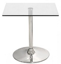 Mesa BERNIE 80C, cromada, cristal templado 80 x 80 cms