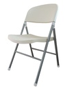 Silla BEACH, plegable, metal plata, polipropileno blanco