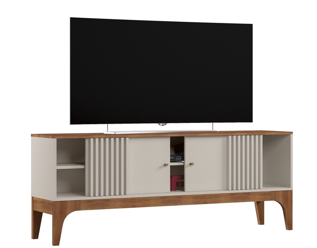 [678.MTVFLOBRM] Mueble TV FLORENCIA, blanco roto y matte, 160 cms.