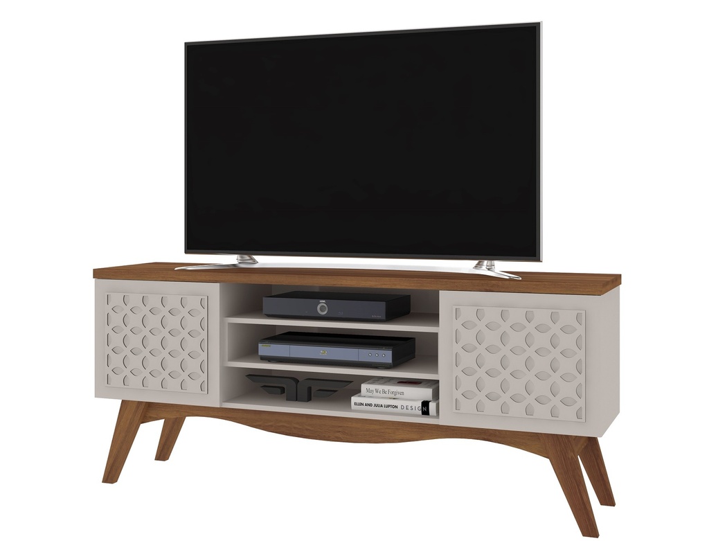 [678.MTVLIBRMA] Mueble TV LIZ, blanco roto y matte, 160 cms.