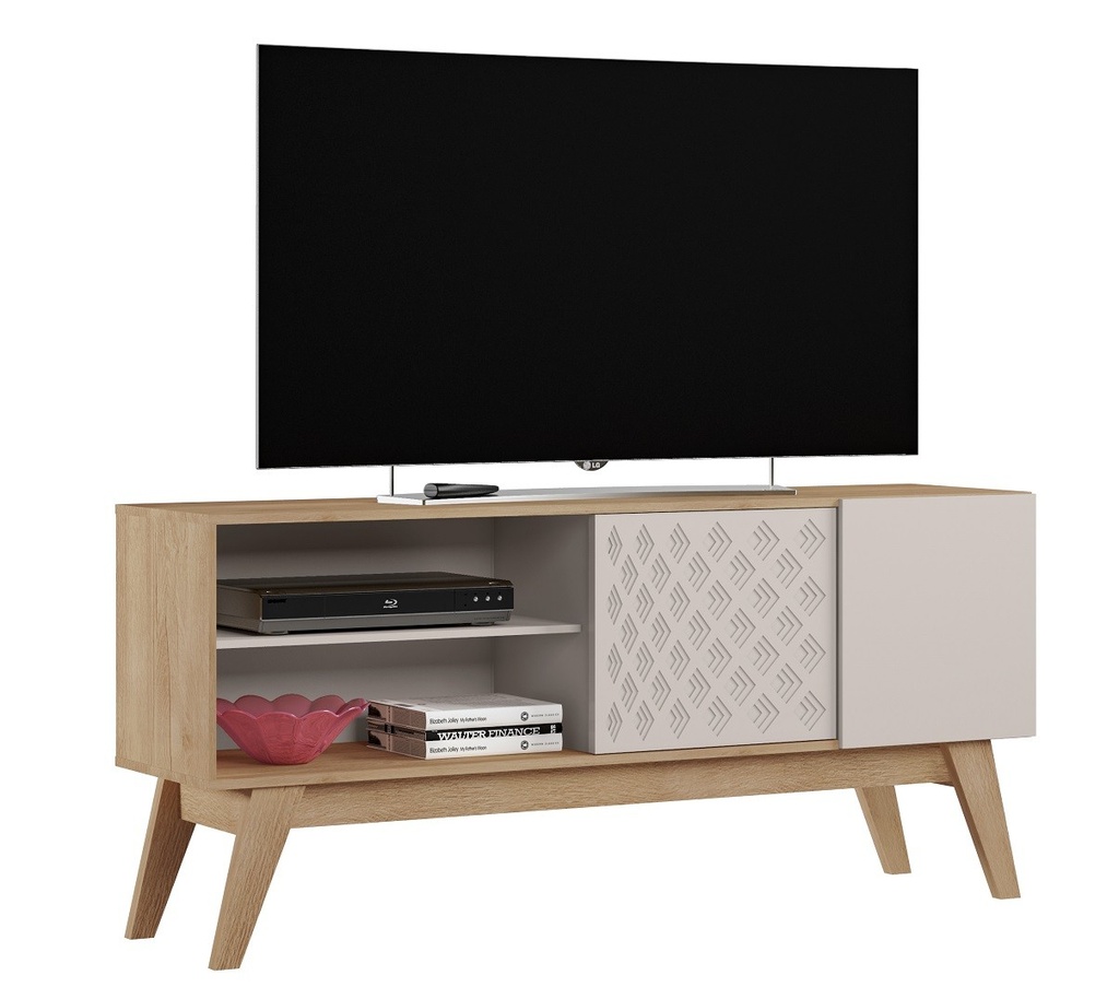 [678.MTVPRCEBR] Mueble TV PREMIUM, cedro y blanco roto, 150 cms.
