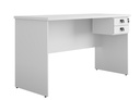 Mesa de oficina ECO, 2 cajones, bilaminado color platino, 150 x 60 cms