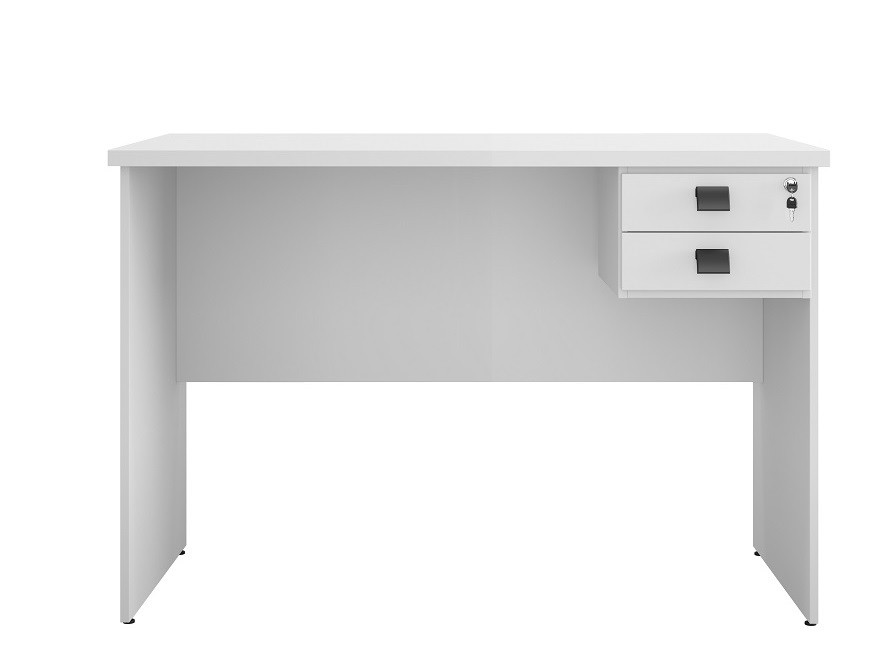 [778.MEC120PL] Mesa de oficina ECO, 2 cajones, bilaminado color platino, 120 x 60 cms