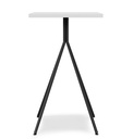 Mesa BISTRÓ, alta, metal negro, tapa de MDP color blanco, 60 x 60 cms