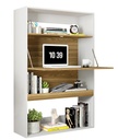 Armario SPAIN, multiusos, alto, MDP blanco y miel, 90x36x140 cms