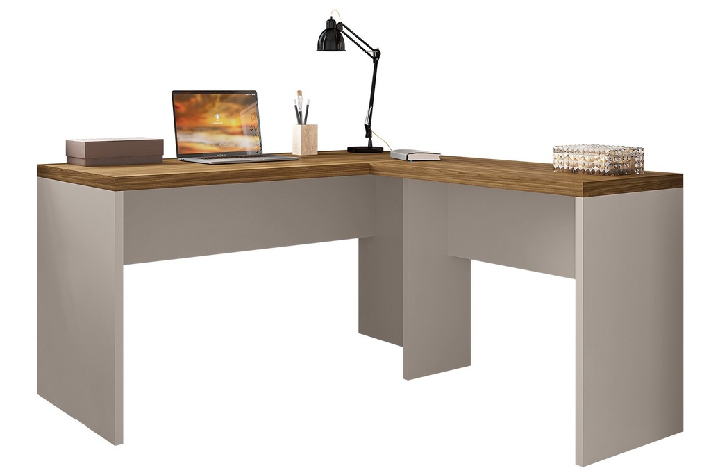 [734.MST139OMC] Mesas de oficina STUDIO 136 y STUDIO 90, bilaminado miel y cacao, 136 x 150 cms