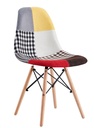 Silla STAR PAT24, madera, tejido patchwork color 24