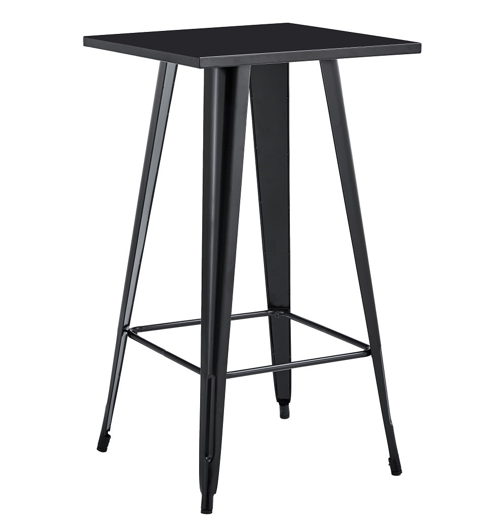 [143.MATELNE60] Mesa TOL EK LIMITED, alta, acero, negra, 60x60 cms