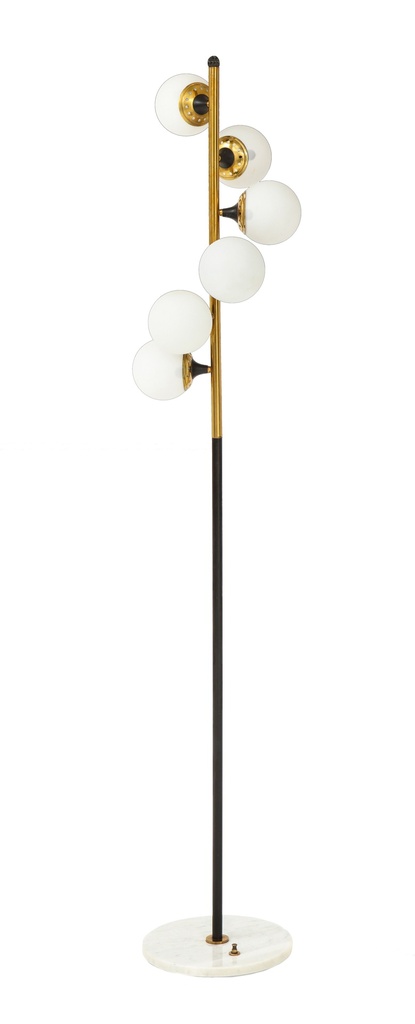 [875.LPCRAMNDB] Lámpara CRACOVIA, pie salón, mármol, metal, tulipas blancas