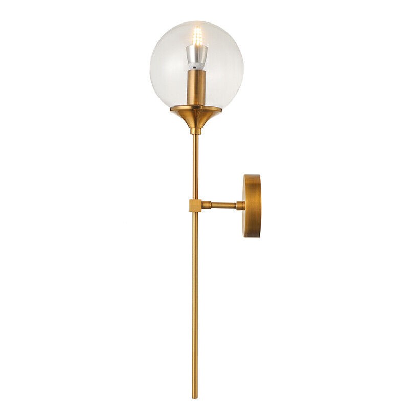 [875.APVARNA] Aplique VARNA, metal dorado, tulipa transparente