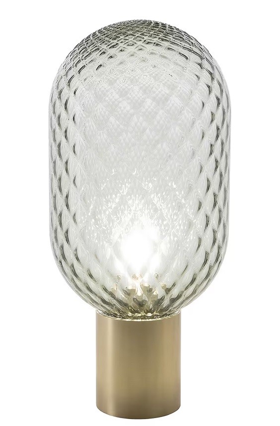 [875.LMGESOH43] Lámpara GERA SOH43, sobremesa, aluminio, dorada, cristal