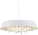 Lámpara JENA BL, colgante, metal, blanca, cristal, led