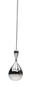 Lámpara HERDA H325, colgante, metal, cristal plateado