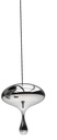 Lámpara HERDA H305, colgante, metal, cristal plateado