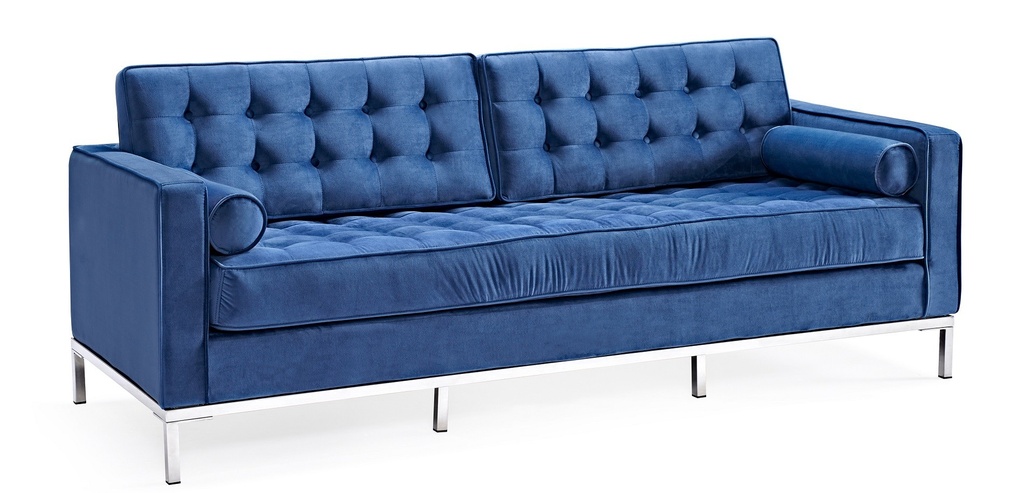 [290.SARL3VAZ] Sofá ARLES, 3 plazas, tejido velvet azul