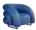 Sillón KARLOVY, tapizado velvet azul