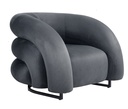 Sillón KARLOVY, tapizado velvet gris