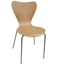 Silla JACOBO, apilable, cromada, acabado natural
