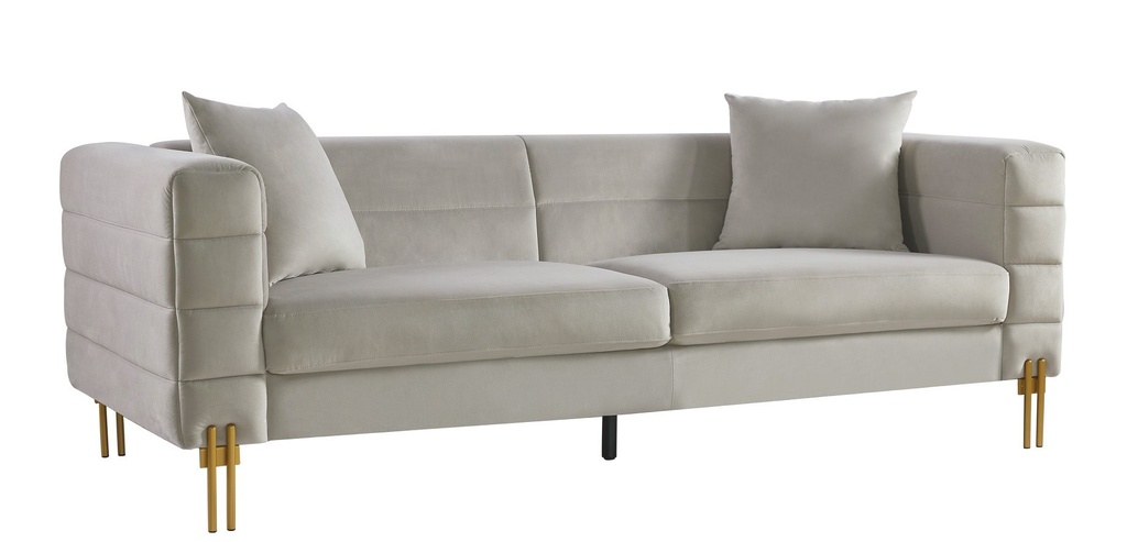 [252.SLAR3VE25] Sofá LARIOS, 3 plazas, tejido velvet gris claro 25